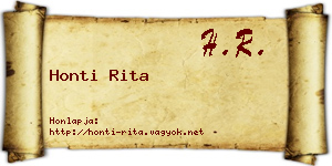 Honti Rita névjegykártya
